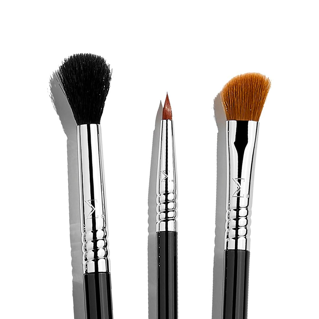 Sigma Beauty Essential Makeup Brushes Set – Professional Grade Makeup Brush Set with Premium Fibers and Sleek, Durable Handles for Face & Eyes, Includes 12 CK001 Black Makeup Brushes