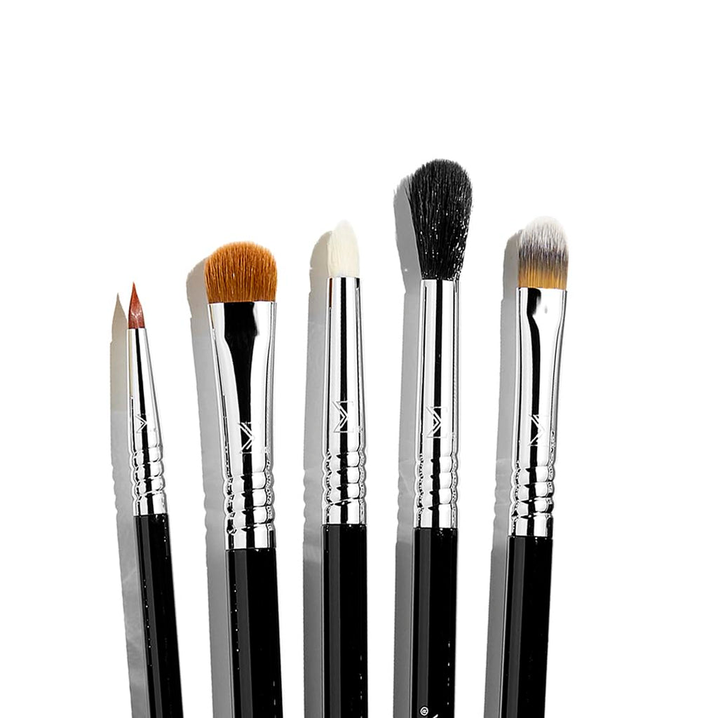 Sigma Beauty Essential Makeup Brushes Set – Professional Grade Makeup Brush Set with Premium Fibers and Sleek, Durable Handles for Face & Eyes, Includes 12 CK001 Black Makeup Brushes
