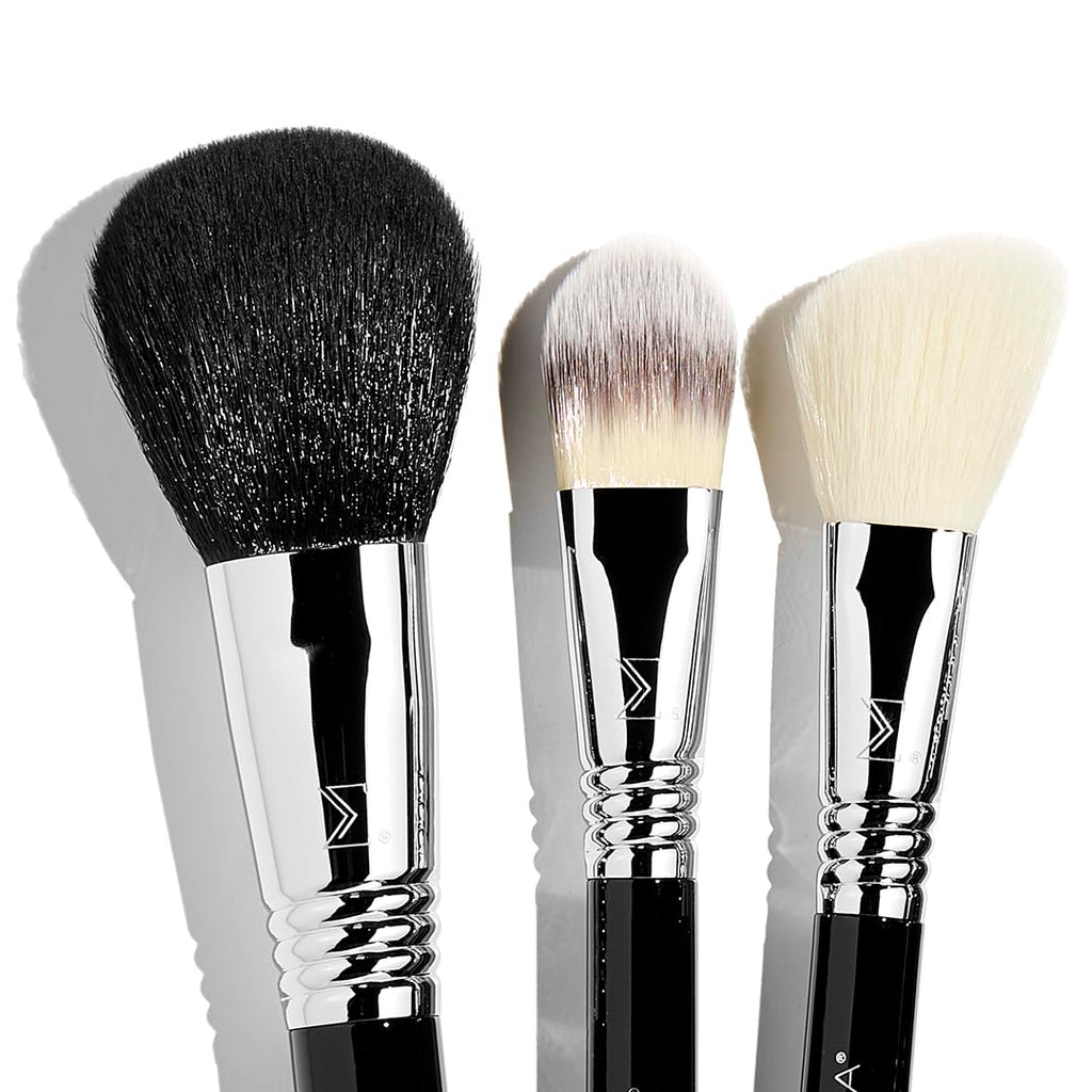Sigma Beauty Essential Makeup Brushes Set – Professional Grade Makeup Brush Set with Premium Fibers and Sleek, Durable Handles for Face & Eyes, Includes 12 CK001 Black Makeup Brushes