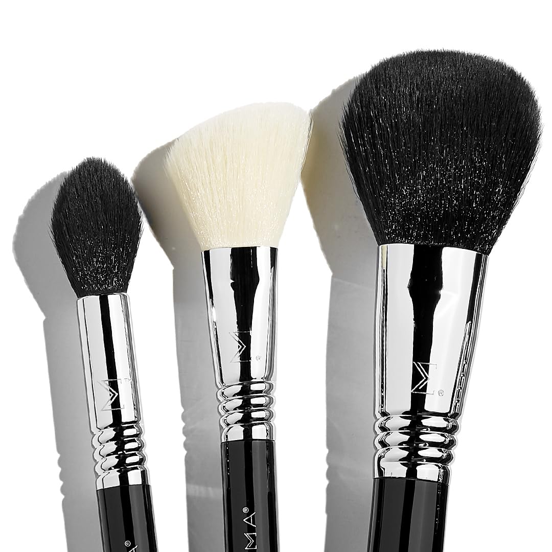 Sigma Beauty Essential Makeup Brushes Set – Professional Grade Makeup Brush Set with Premium Fibers and Sleek, Durable Handles for Face & Eyes, Includes 12 CK001 Black Makeup Brushes