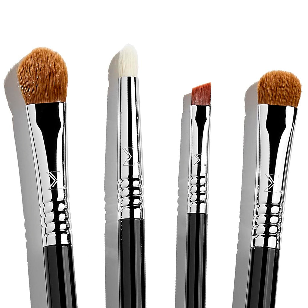 Sigma Beauty Essential Makeup Brushes Set – Professional Grade Makeup Brush Set with Premium Fibers and Sleek, Durable Handles for Face & Eyes, Includes 12 CK001 Black Makeup Brushes