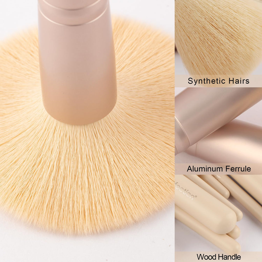 Real Perfection Makeup Brush Set 16 Pcs with 1 Eyebrow Razor Premium Synthetic Foundation Powder Concealers Eyeshadow Blush Makeup Brushes Make up Brushes Kit (Pink)