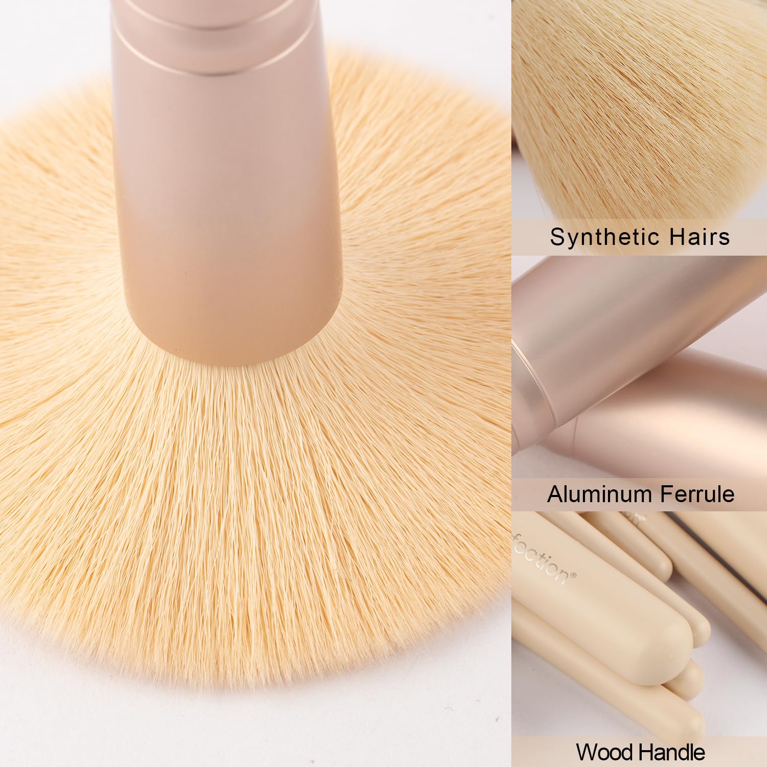 Real Perfection Makeup Brush Set 16 Pcs with 1 Eyebrow Razor Premium Synthetic Foundation Powder Concealers Eyeshadow Blush Makeup Brushes Make up Brushes Kit (Pink)