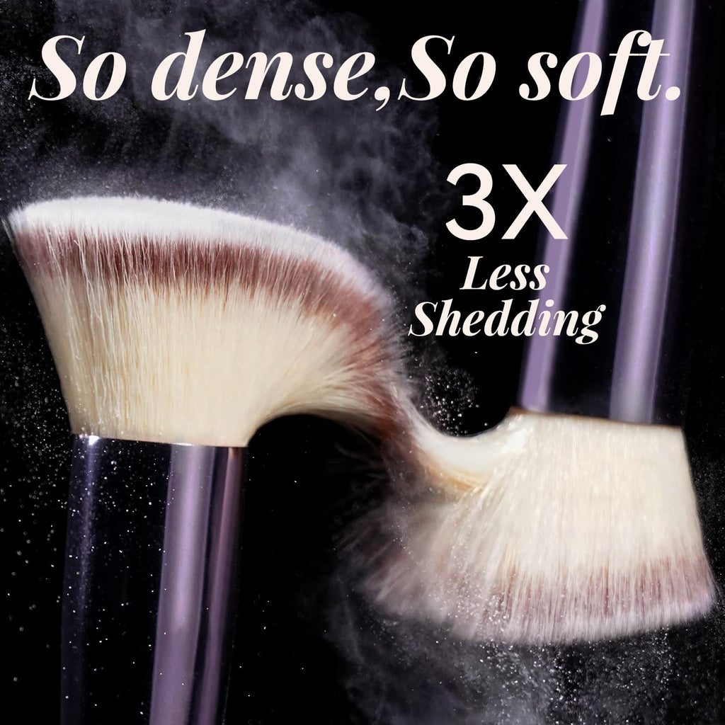 BS-MALL Professional Makeup Brush Set 18 Pcs Premium Synthetic Foundation Powder Concealers Eye Shadows Blush Makeup Brushes with Travel Case (Matte white beige)