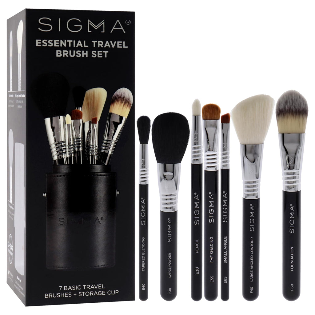 Sigma Beauty Essential Makeup Brushes Set – Professional Grade Makeup Brush Set with Premium Fibers and Sleek, Durable Handles for Face & Eyes, Includes 12 CK001 Black Makeup Brushes