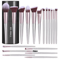 BS-MALL Professional Makeup Brush Set 18 Pcs Premium Synthetic Foundation Powder Concealers Eye Shadows Blush Makeup Brushes with Travel Case (Matte white beige)