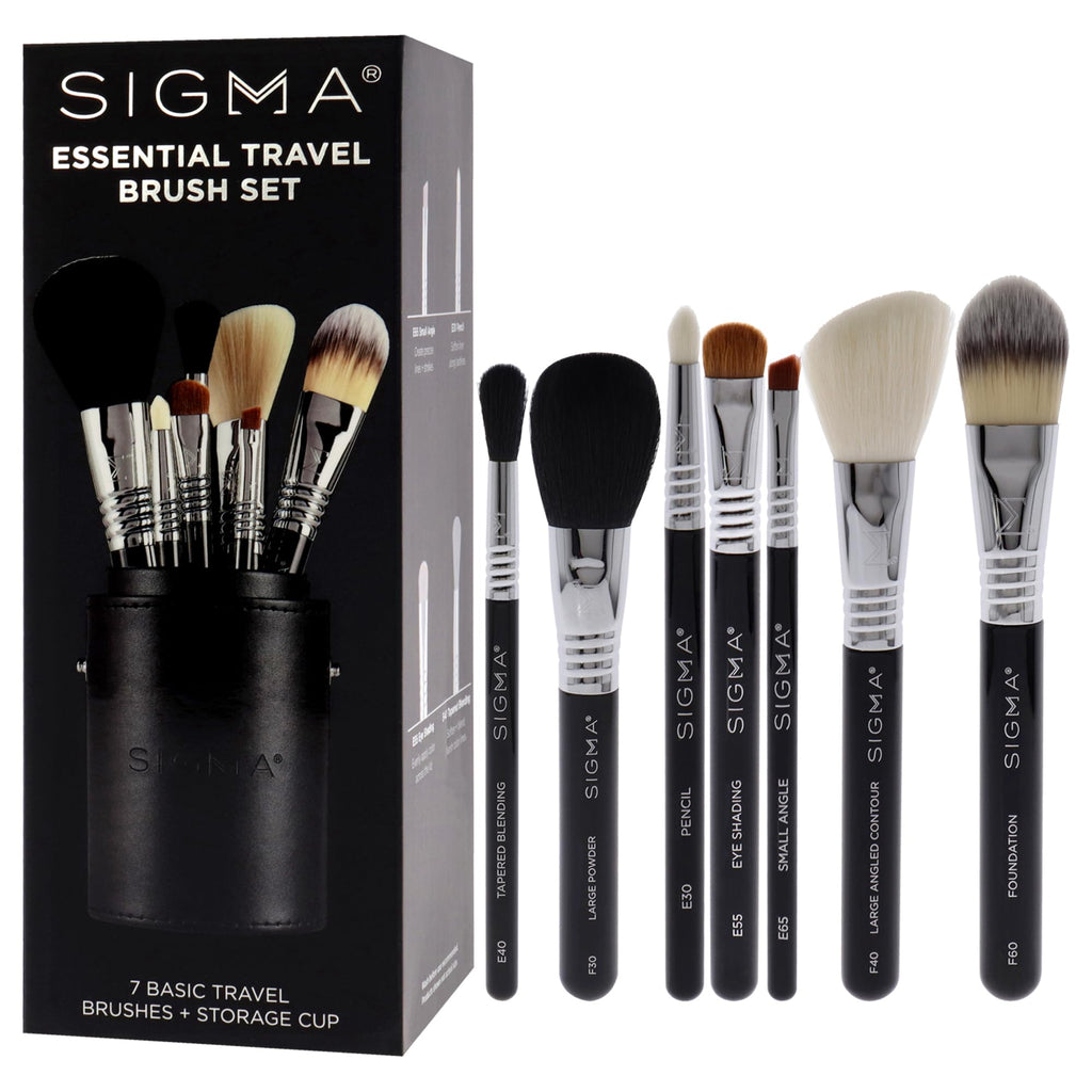 Sigma Beauty Essential Makeup Brushes Set – Professional Grade Makeup Brush Set with Premium Fibers and Sleek, Durable Handles for Face & Eyes, Includes 12 CK001 Black Makeup Brushes