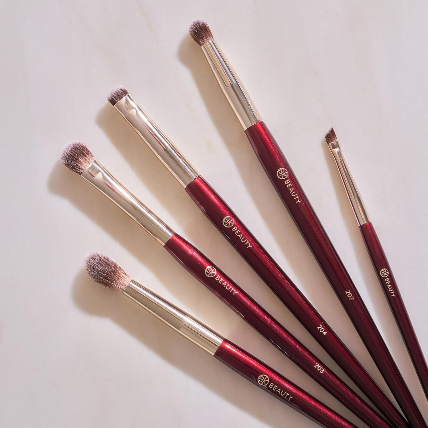 BK BEAUTY - BRUSH SET FOR HOODED OR SMALLER EYES (5PC) - Eyeshadow Brush Set for Blending, Smudging & Defining Eyeshadow and Eyeliner | Premium Eye Makeup Brushes for Precise Application
